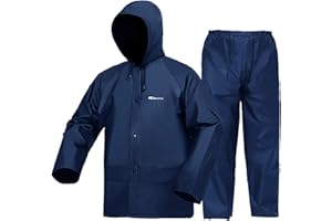 HANMENGXUAN Rain Suits for Men Ultra-Lite Waterproof Protective Rain coats Rain Gear Workwear Fits Men Women