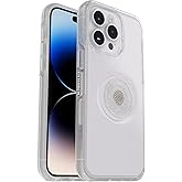 OtterBox iPhone 14 Pro (ONLY) Otter + Pop Symmetry Series Clear Case - Stardust POP (Clear/Glitter), Integrated PopSockets PopGrip, Slim, Pocket-Friendly, Raised Edges Protect Camera & Screen