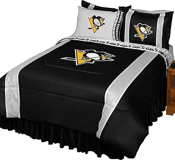 Pittsburgh Penguins Nhl Full Comforter Sheet Set 5 Piece