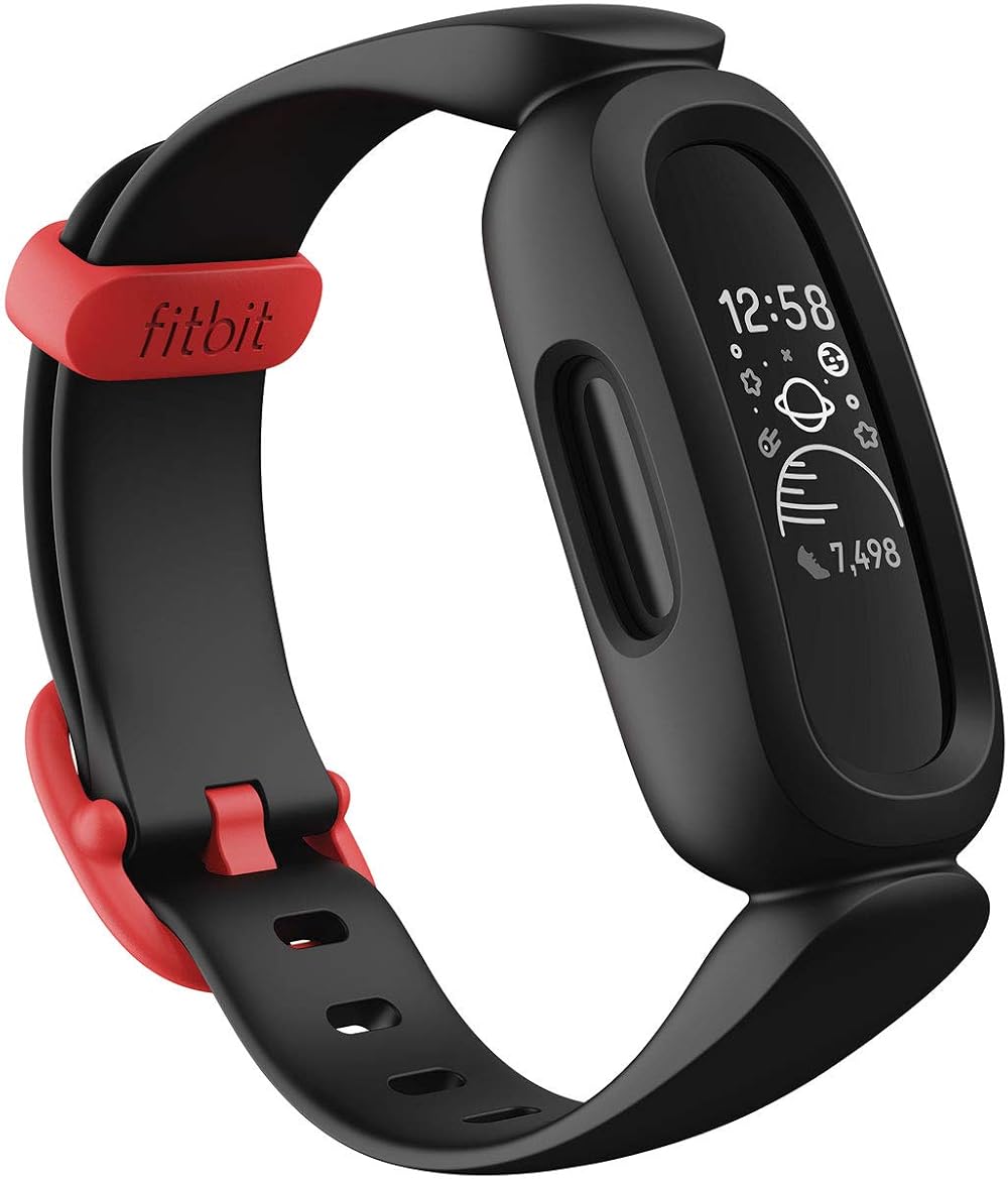 Fitbit Ace 3 Activity Tracker Kids Black Red Animated Faces 8 Day Battery Water
