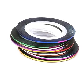 Electomania Mixed Colors Rolls Striping Tapes Line Adhesive Sticker Nail Art Tips Decorations Manicure