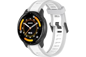 WIZVV Stripe Silicone 18mm Band Compatible with Garmin Venu 3S / Venu 2S / Vivoactive 4S/ Vivomove 3S/Venu 4 41mm, Soft Rubber Breathable Sport Strap Quick Release Wristband Loop for Men Women