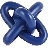XMGZQ Blue Knot Decor for Coffee Table Book,Chain Link Decor for Bookshelf Entry Table TV Stand,Navy Knot Sculpture for Home 