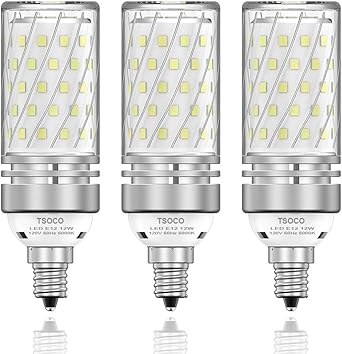 Tsoco E12 Led Bulbs 12w Led Chandelier Light Bulbs 100 Watt