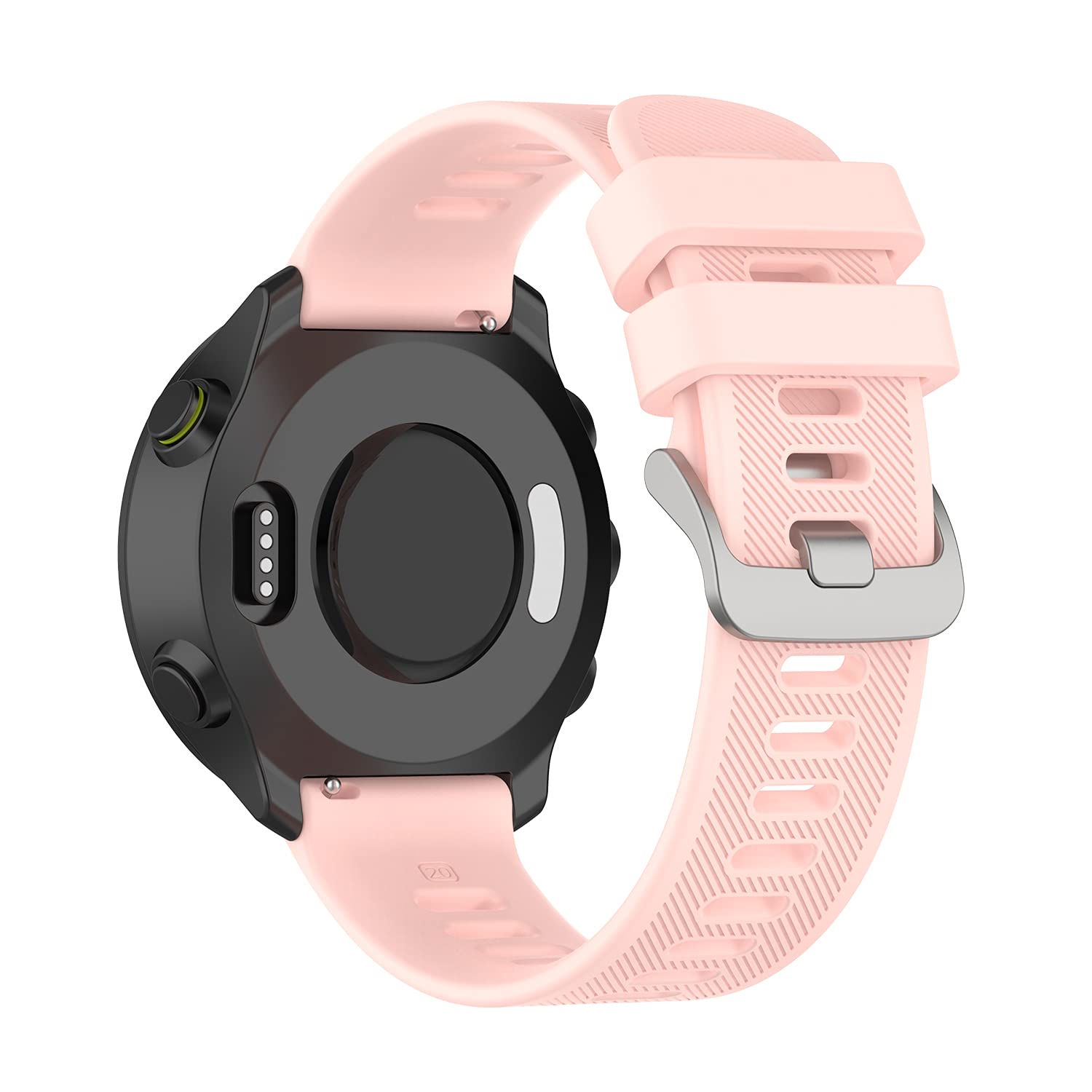 Garmcool 20mm Strap Compatible with Garmin Forerunner 55/245/645/165/158, Venu, Venu Sq/2 Plus/Sq 2 Women Men, Silicone Classic Replacement Band Pink (Strap Only)