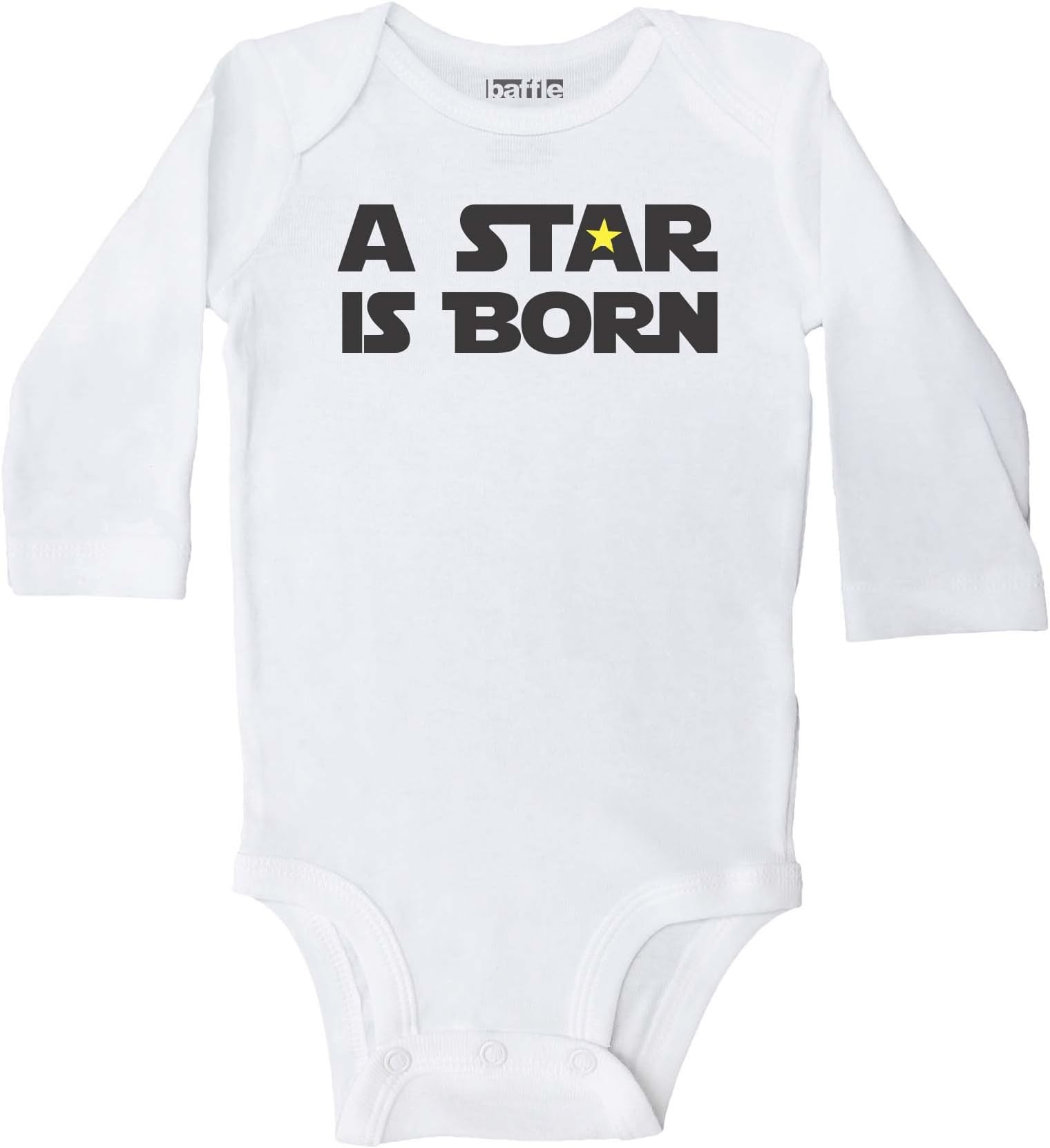 Baffle / A Star is Born Single Star, White Long Sleeve Onesie - Star Wars