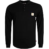 BOCOMAL FR Shirts 6oz Lightweight Flame Resistant Long Sleeve Henley Shirt Fire Retardant Workwear NFPA2112 CAT2