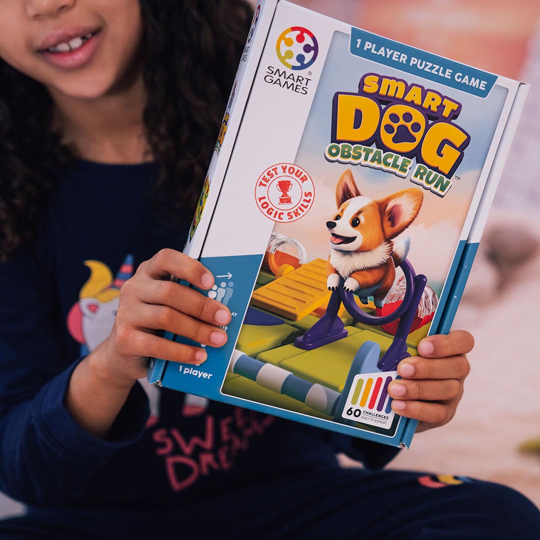 SmartGames Smart Dog: Agility Course Travel-Friendly Logic Game for Ages 7 - Adult with 60 Challenges