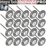 Integra; RT- 20SW 20PC Steel Bristle Wheel Brushes for Dremel Accessories For Rotary Tools