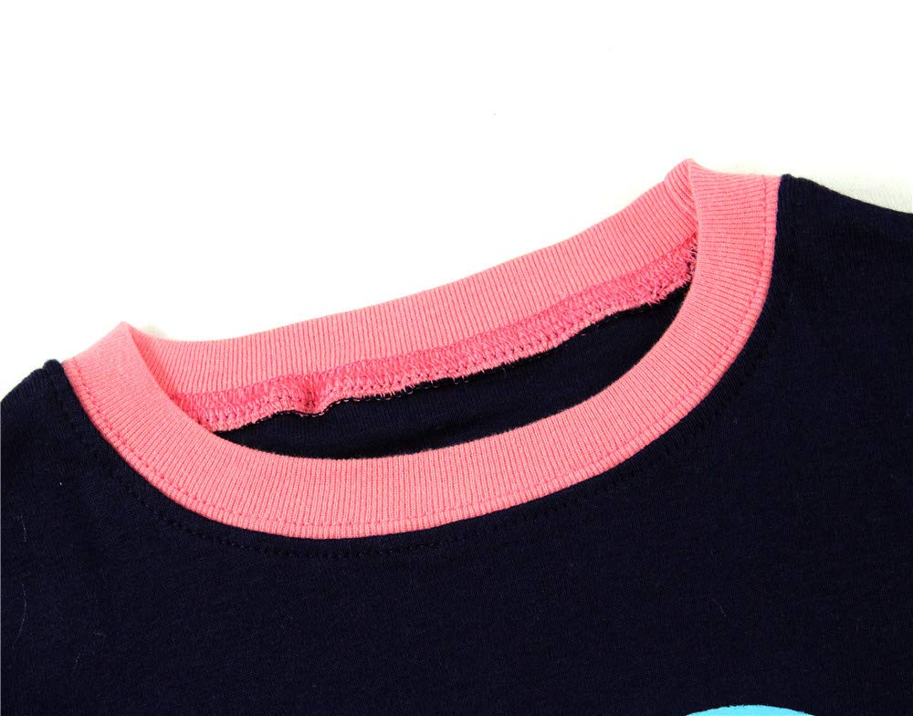 LitBud Niña pequeña Pijamas de Navidad Búho Sleepwears de Acción de Gracias 2 unids Manga Larga Tops + Pantalones Conjuntos para Niños Tamaño 3-4 Años 4T