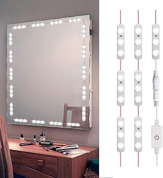 Hollywood Style Led Vanity Mirror Lights Kit 3m 10ft Ultra Bright Dimmable White Under Cabinet Lights Closet Kitchen Counter Led Light Waterproof Led Module Lights 6000k 1200lm Amazon Com