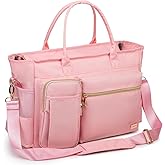 Rabjen Nurse Tote Bag for Work with Padded 15.6” Laptop Sleeve, Medical Supplies Shoulder Bag for Home Health Care