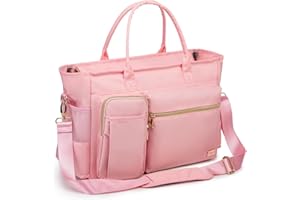 Rabjen Nurse Tote Bag for Work with Padded 15.6” Laptop Sleeve, Medical Supplies Shoulder Bag for Home Health Care