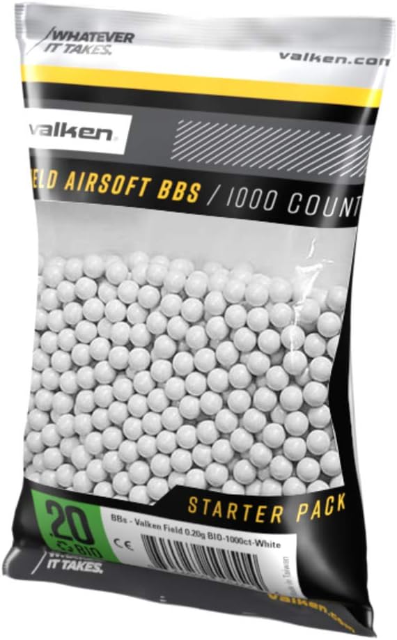 White BBS Airsoft Accelerate Valken Count 1,000 Airsoft Pellets