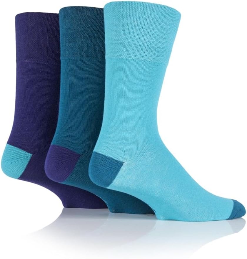 12 Pairs Mens Gentle Grip Top Non Elastic Socks Fashion color