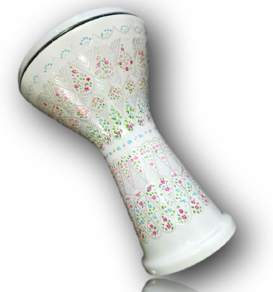 VD Percussion White Hand Motif Doumbek Egyptian Darbuka - 3038W
