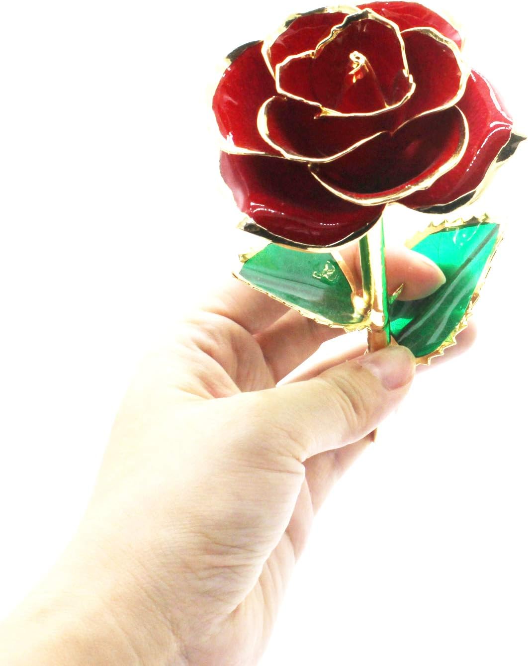 YUYIKES 9 Inches 24k Gold Rose Artificial Flowers Red Rose Flowers Artificial, Best Gift for Valentine's Day, Mother's Day, Anniversary, Birthday Gift , Home Wedding Decoration (24k Gold Rose)
