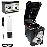 Zuomeng Trailer Light Tester Box with 12V 10Ah Battery and IP68 Waterproof Carrying Case, Wireless Remote Control Operation (7-Way Round Pin Compatibility)