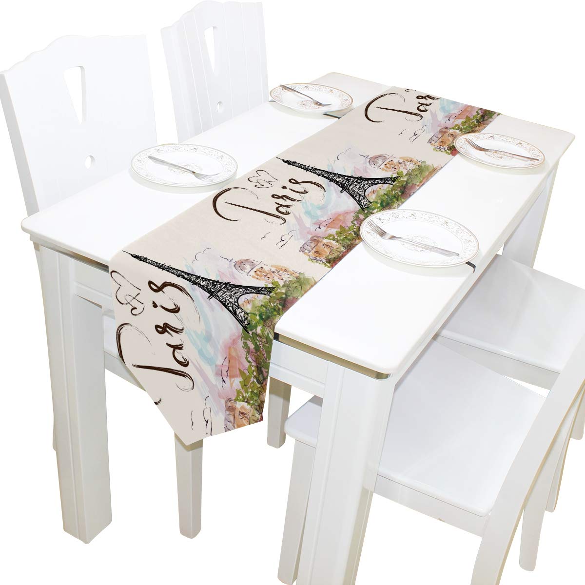 WOOR Double-Sided Eiffel Tower Paris Table Runner