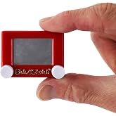 World's Smallest Etch A Sketch, Miniature Drawing Toy, Red, Fully Functional