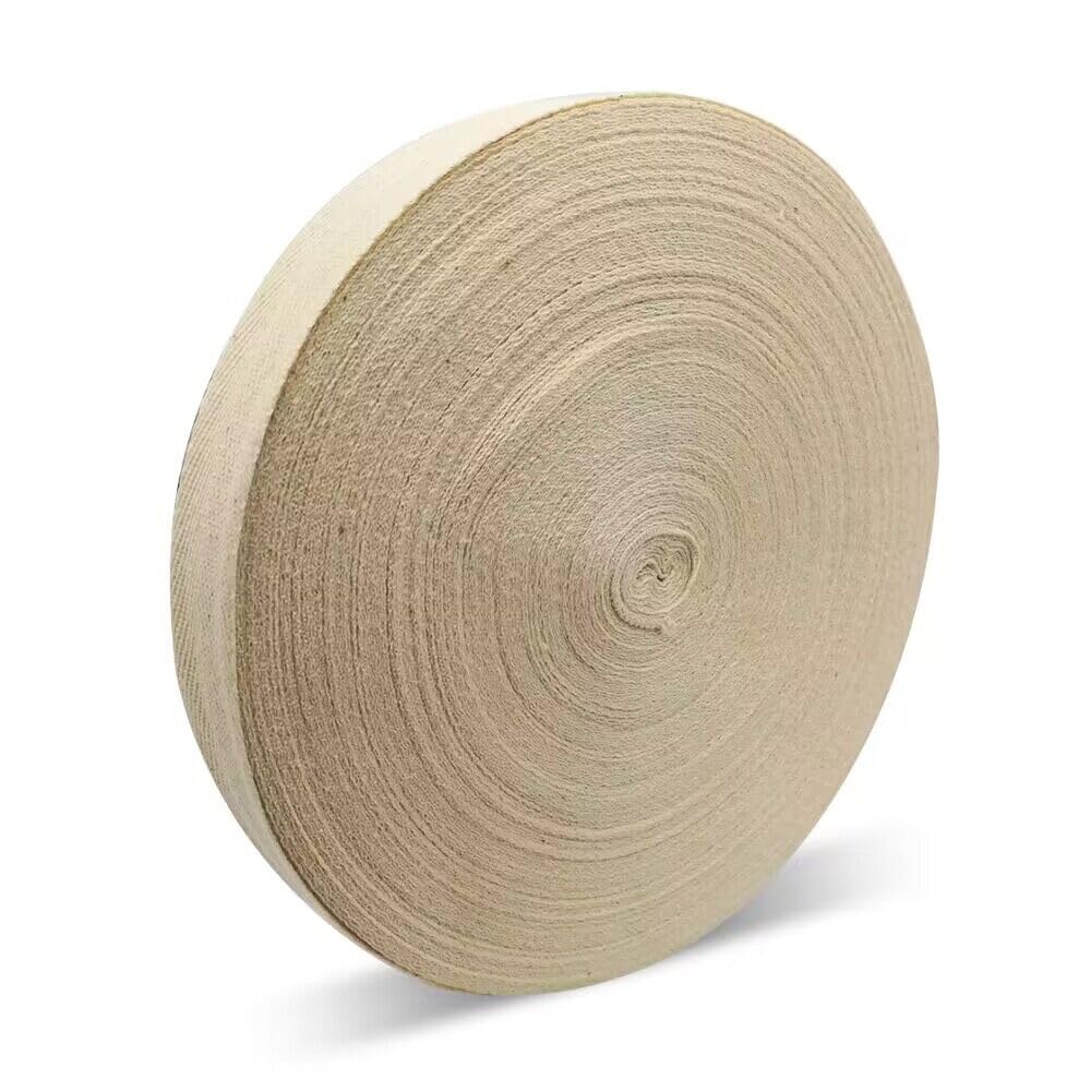 LucyStudio 45m Cotton Bias Binding Tape 25mm Sewing Bunting Tape Black/White/Natural White Herringbone Webbing Tape for DIY Garment Seaming Hemming Piping Dressmaking(Natural White)