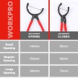 WORKPRO 300 mm Oil Filter Wrench Adjustable 60-114 mm Diamond Jaws view 7