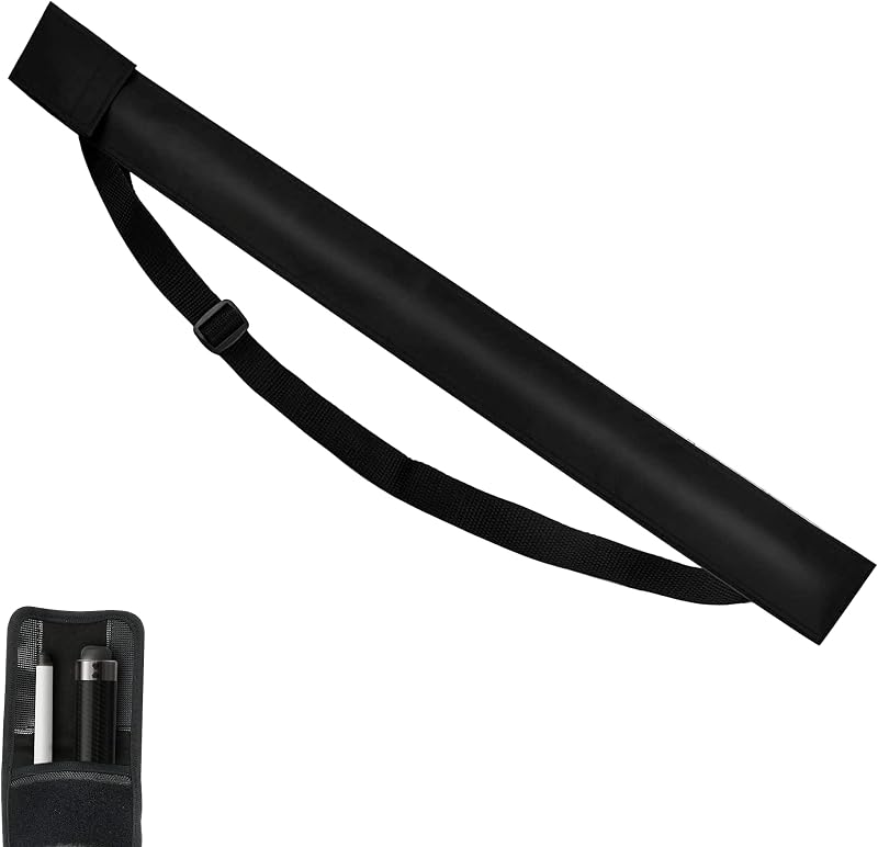 Bansusu Snooker Cue Case 1/2 Black Nylon Lightweight with Adjustable Strap
