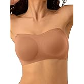 Cuteio Strapless Bras for Women, S-2XL, Wireless Seamless Tube Top Bra, Anti-Slip Lightly Padded Bandeau Bralette