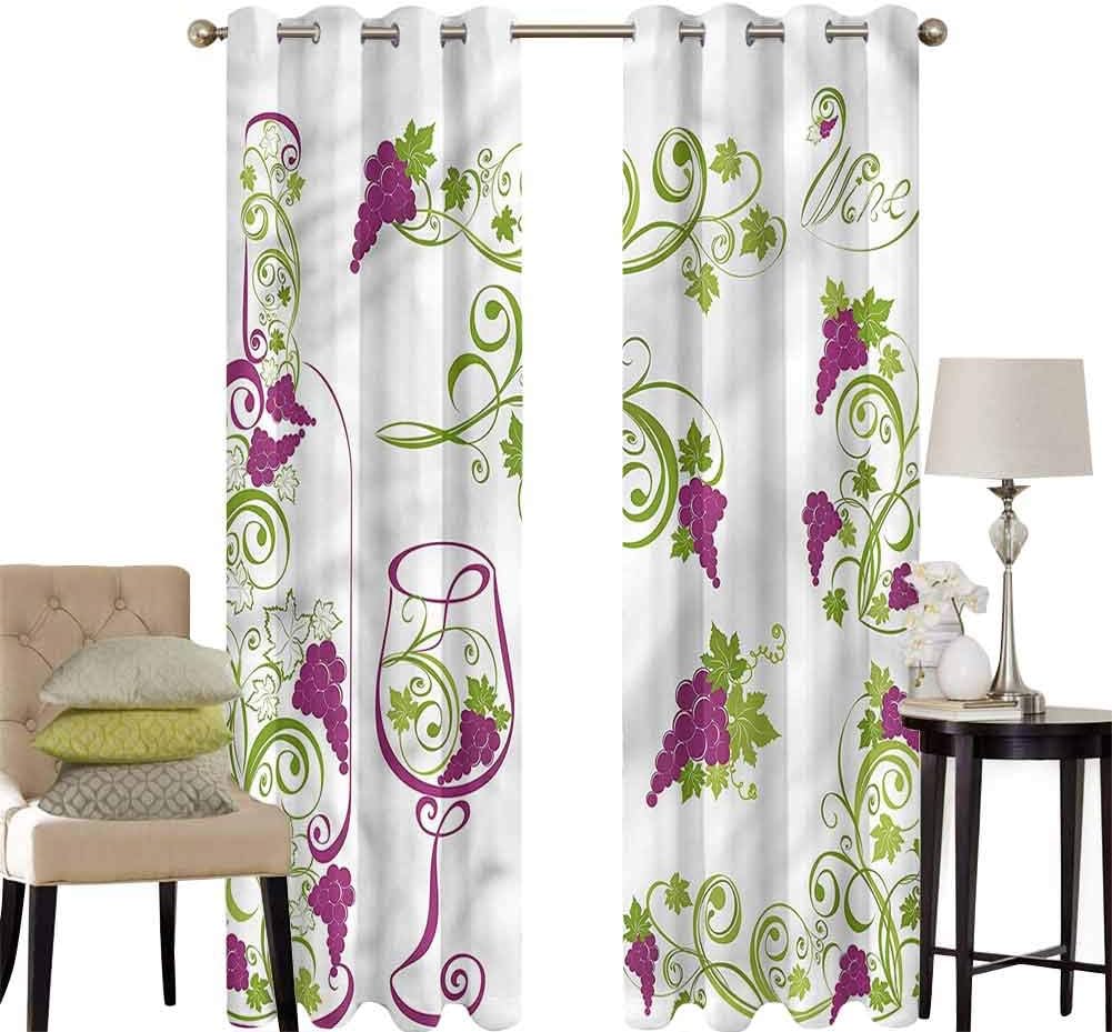 hengshu Wine Living Room Curtains 2 Panel Sets Bottle Glass