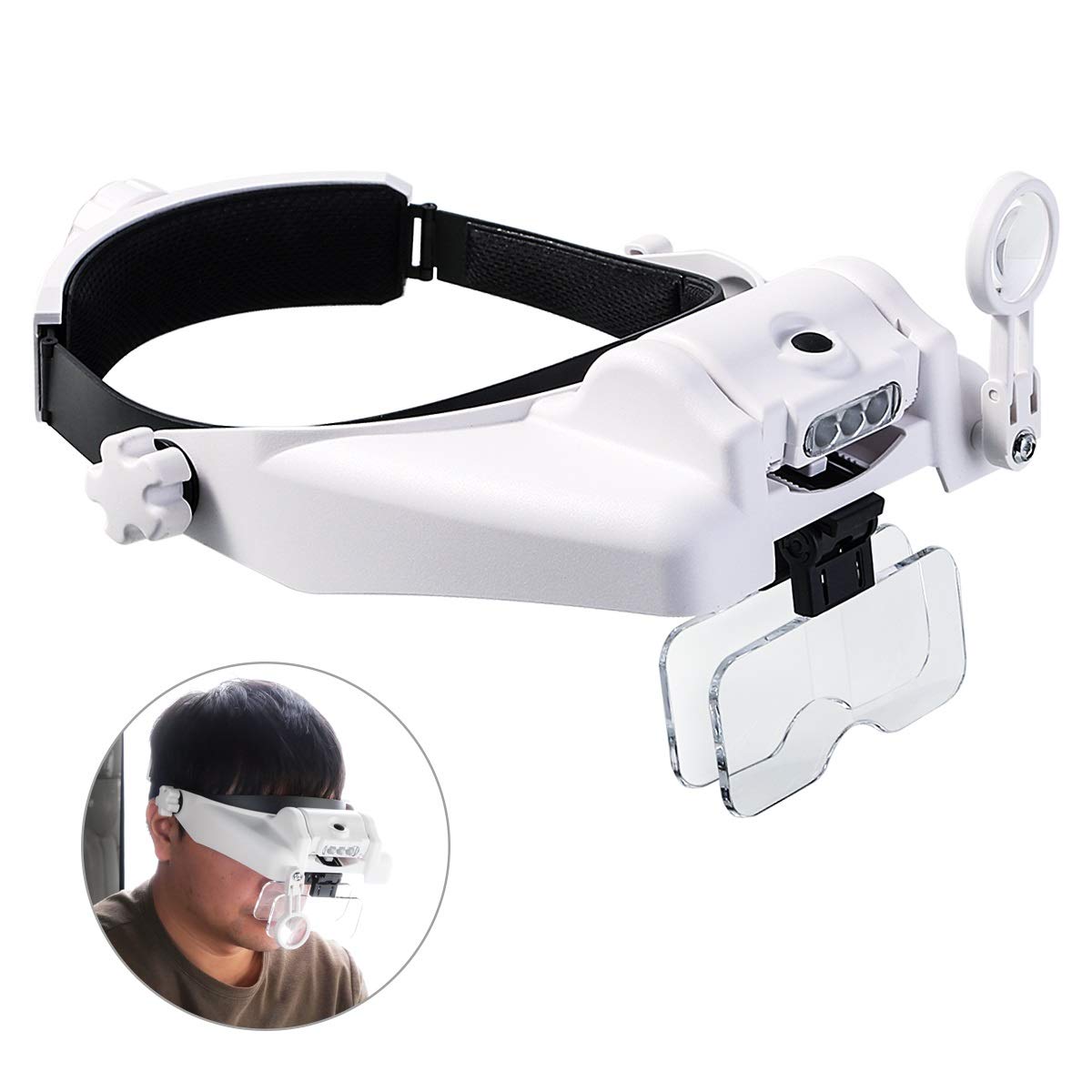 XingYue Direct Headband Magnifying Glasses Visor Headset with Light LED