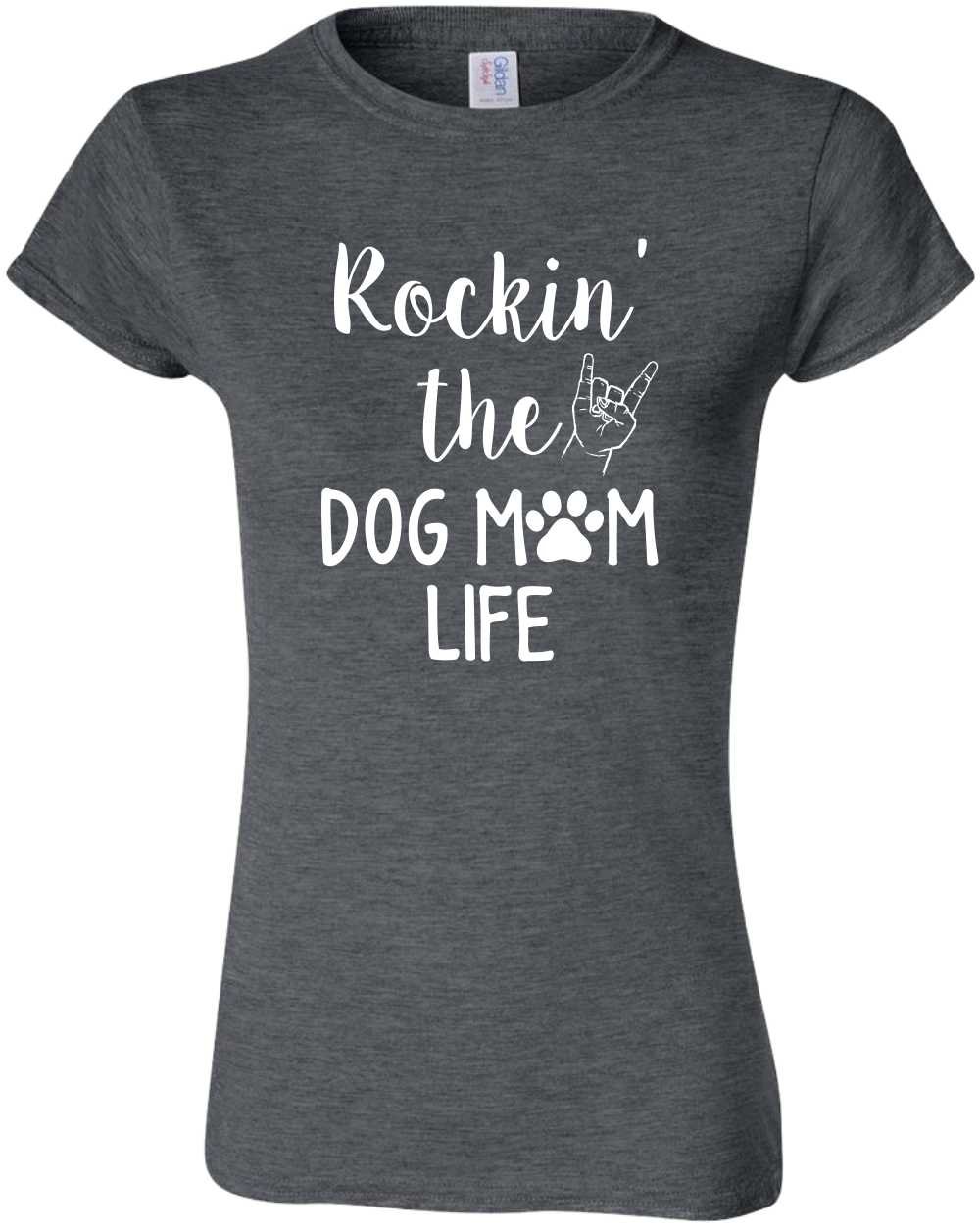 Curiositees Rockin The Dog Mom Life Cute Funny Pet Mother Extra Soft Heather T Graphite He
