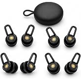 JQWW Ear Plugs for Sleeping, 4 Pairs Reusable Silicone Noise Reduction | Family pack of 8 ear plugs for snoring, concerts and travel. High-fidelity sound blocking with multiple ear tip sizes.