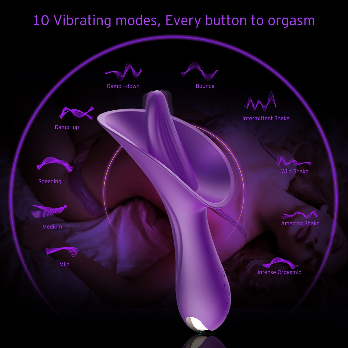 G Spot Tongue Clitoris Vibrator Adult Sex Toys, Banenu Powerful Silicone Waterproof Rechargeable Nipples Vagina Clit Anal Stimulator Massager for Women, Men and Couples