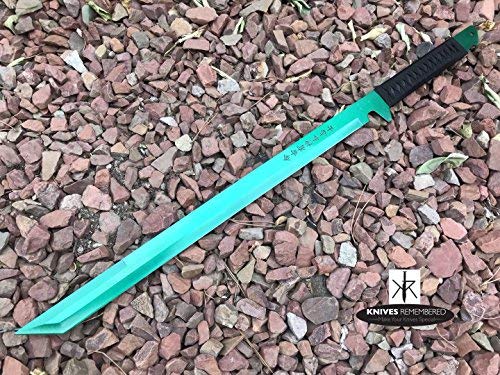 Knives Remembered Monogram Sword, Custom Sword, Ninja Sword, Hunting Machete, Personalized Sword, Engraved Swords, Ninja Machete (Green)