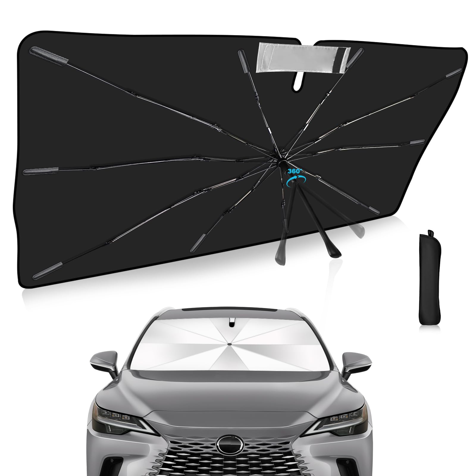 Photo 1 of 2025 Upgrade Windshield Sun Shade Umbrella Custom Fit for Lexus RX 2023-2025 Foldable UV Protection Car Cover, Emergency Rain Shield & Dashboard Protector - Durable Auto Accessory