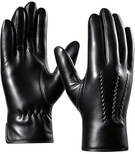 UGG Men's 3 Point Genuine Leather Gloves with Microfur Lining and