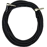 Audio 2000s E25125 1/4" TRS Right Angle to 1/4" TRS Right Angle 25 Feet Cable