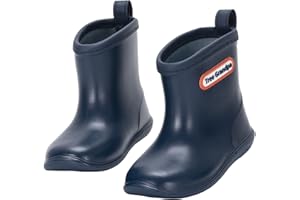 NQTOER Toddler Kids Rain Boots for Boys Girls Easy-on Lightweight Waterproof Rainboots Baby