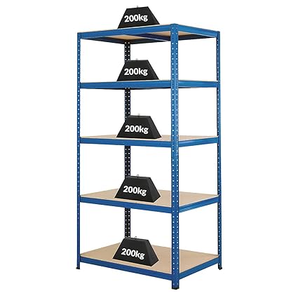 Certeo Schwerlastregal | HxBxT - 178x90x60cm | Tragkraft bis zu 200kg pro Fachboden | Tiefe 60cm | Belastbar mit insgesamt 10