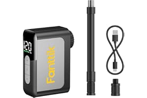 Fanttik X10 Ace Mini Bike Pump with Gauge, 120PSI Electric Tiny Bike Pump with Presta and Schrader Valve, Auto Stop, Fast Inflation for Road Bike