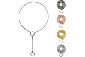 Ximipet Heavy Duty Dog Choke Collar Slip Dog P Chain Snake Collar Plating Anti-Rust Dog Training Collars for Small Large Dogs Black/Gold/Silver/Rose Gold 15.5in-29.5in (19.5in, Silver)