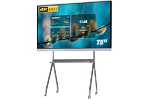 TouchWo 75" Touchscreen Monitor Smart Board, 4K Interactive Presentation Electronic Whiteboard with Dual System, Digital Signage Display for Office & Classroom, Core i5 RAM 4GB+SSD 256GB