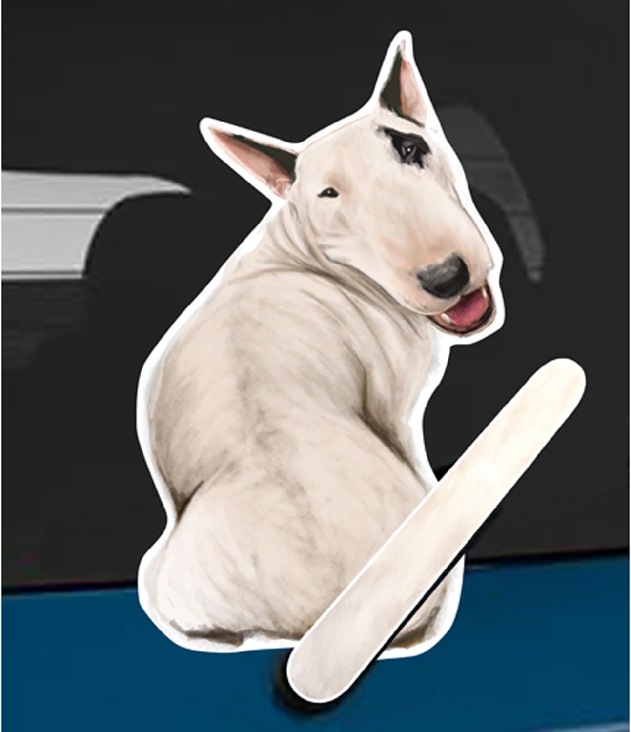 Wagging Wipers Bull Terrier Dog car Rear Wiper Sticker Decal
