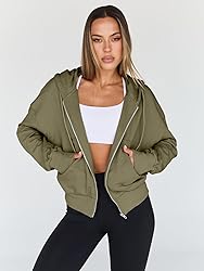 Trendy Queen Hoodies for Women Full Zip Up Cropped