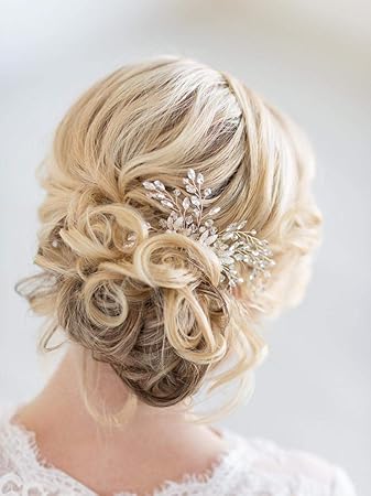 Amazon Com Catery Gold Hair Comb Crystal Bride Wedding Hair