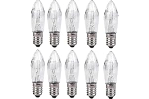 10pcs E10 Base Candle Bulb with Screw Base Transparent Glass Body Warm White 3W Bulb Suitable for Indoor and Outdoor Use