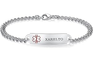 AOAMID 6.5"-8.5" Medical alert id bracelets for Women Stainless steel Medical Bracelets with Free engraving