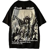 Gothic Casual Loose Oversized T-Shirt Harajuku Street Trend Men and Women Personalized Print Rock Animation Punk