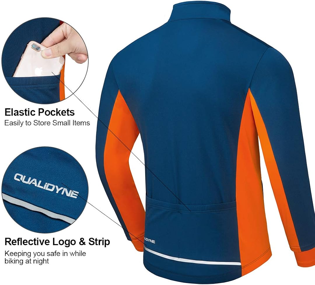 Przewalski Cycling Bike Jackets for Men Winter Thermal Running Jacket Windproof Breathable Reflective Softshell Windbreaker : Clothing
