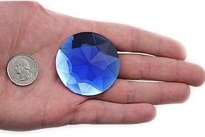 Allstarco KraftGenius 50mm Extra Large Flat Back Round Acrylic Rhinestones Plastic Circle Gems for Costume Making Cosplay Jewels Pro Grade Embelishments - 4 Pieces (Blue Sapphire H104)